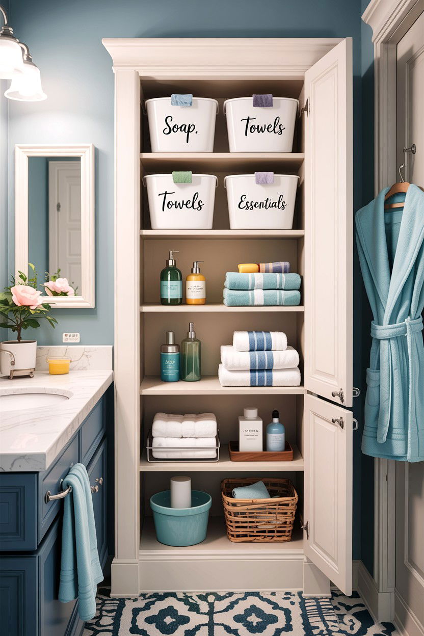Guest bathroom storage closet - 30 bathroom closet ideas
