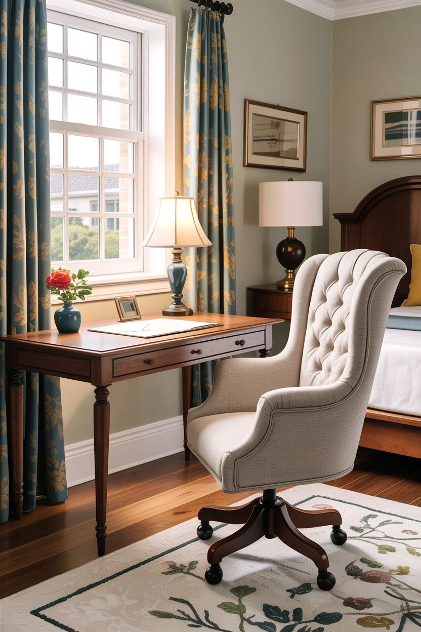 Guest bedroom small desk chair - 30 bedroom with sitting area ideas