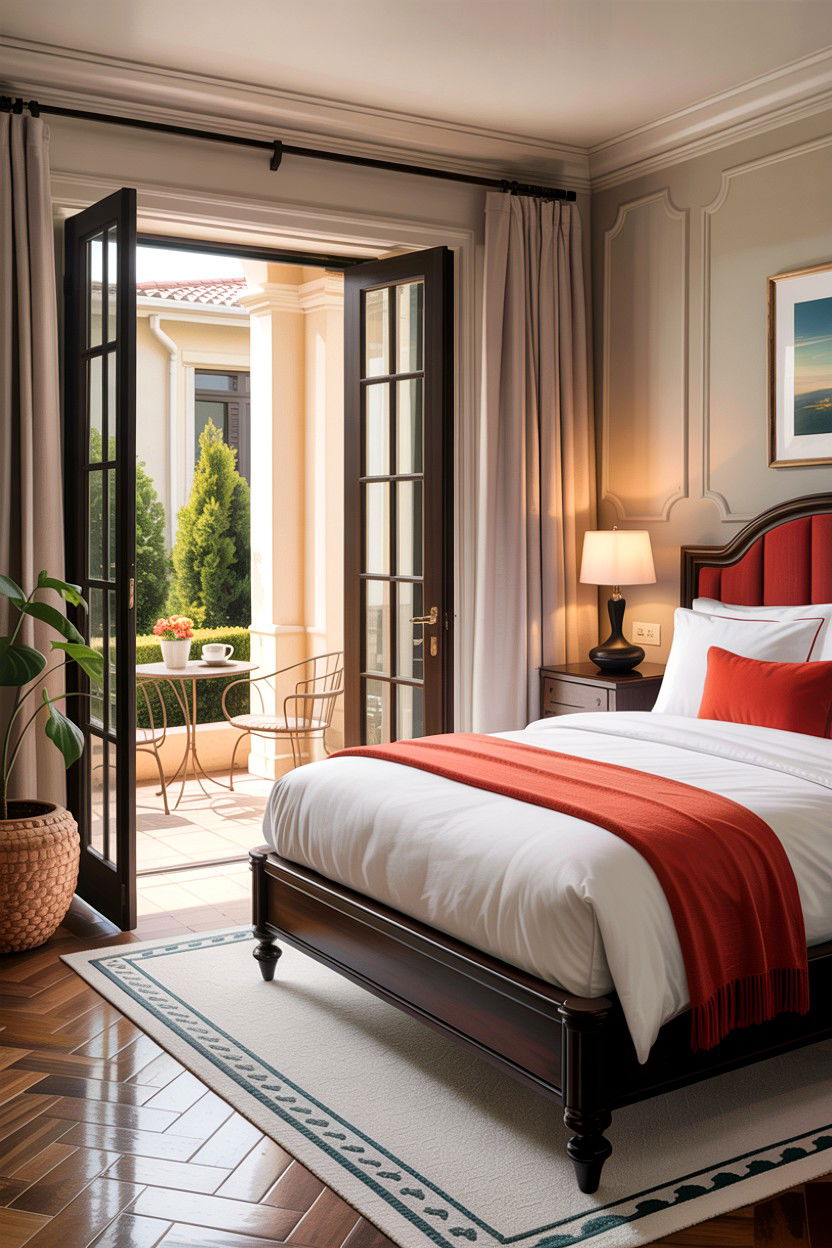 Guest bedroom with private patio access - 30 bedroom with patio doors