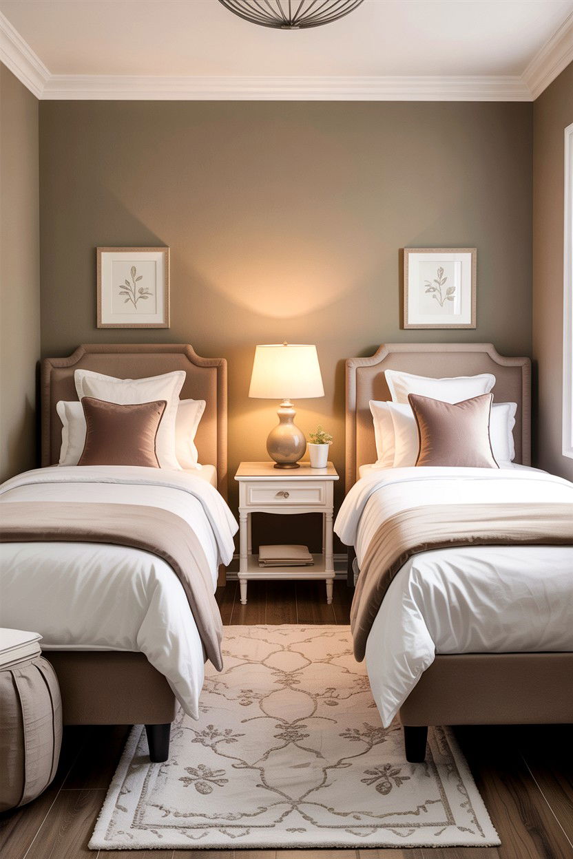 Guest taupe bedroom - 30 taupe and white bedroom ideas
