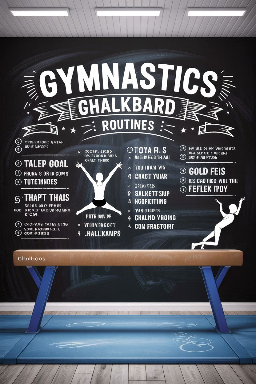 Gymnastics chalkboard wall - 30 gymnastics bedroom ideas
