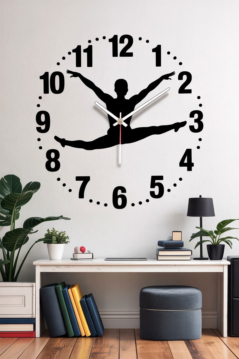 Gymnastics clock - 30 gymnastics bedroom ideas