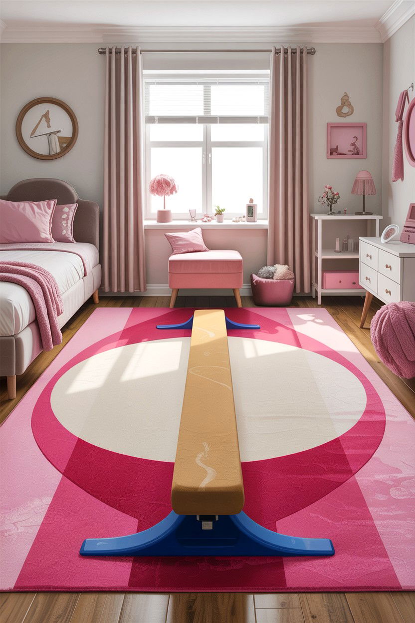 Gymnastics rug - 30 gymnastics bedroom ideas