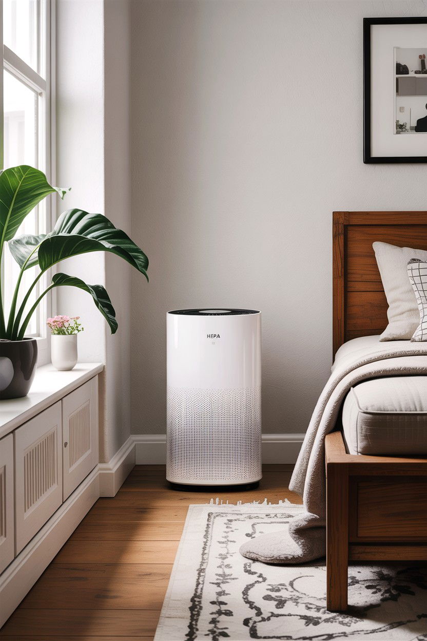 HEPA Air Purifier - 30 dust-free bedroom ideas