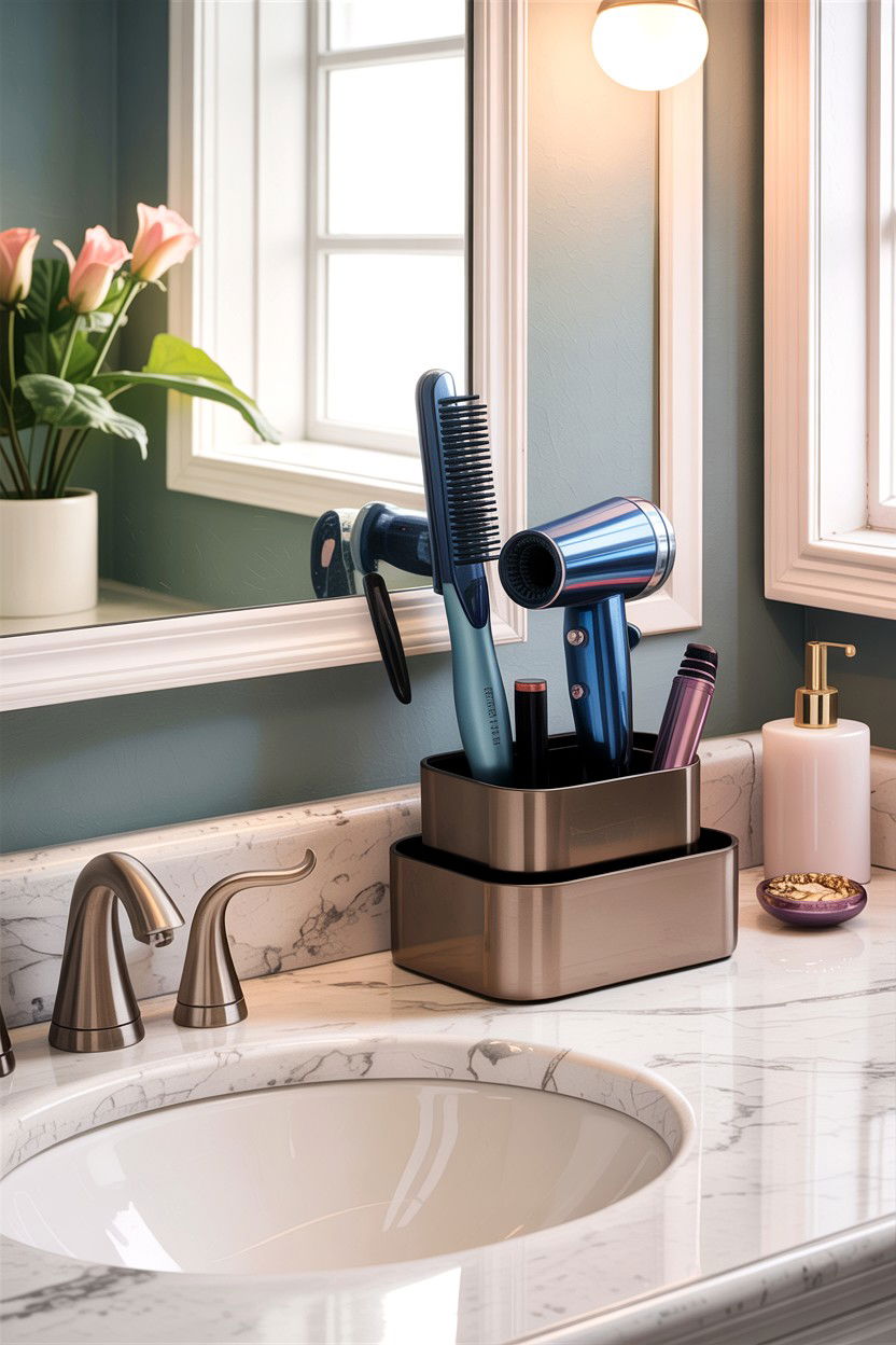 Hair Tool Organizer - 30 bathroom accessories ideas