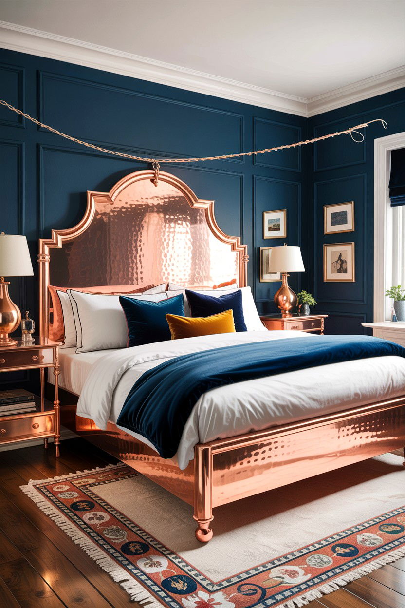 Hammered Copper Accent Bedroom - 30 handcrafted bedroom ideas