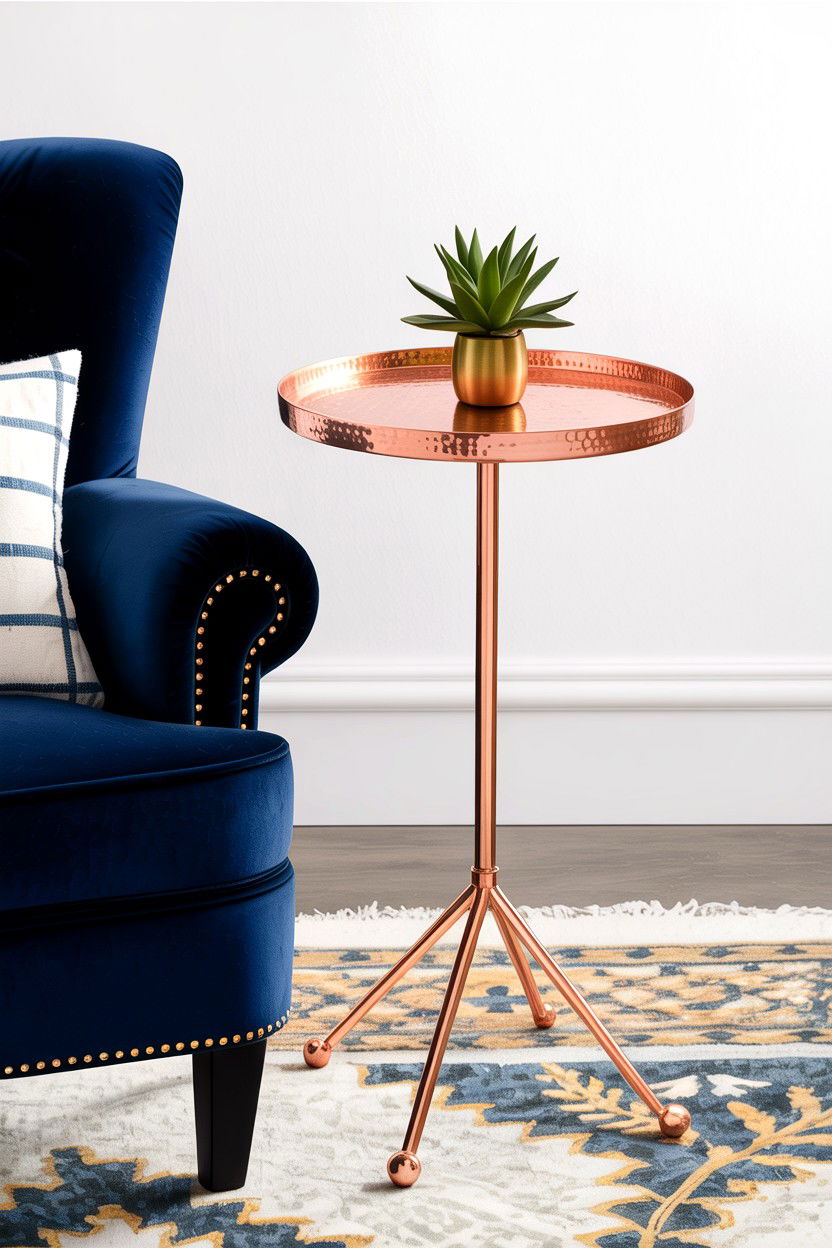 Hammered Copper Side Table - 30 living room Santa Fe furniture ideas