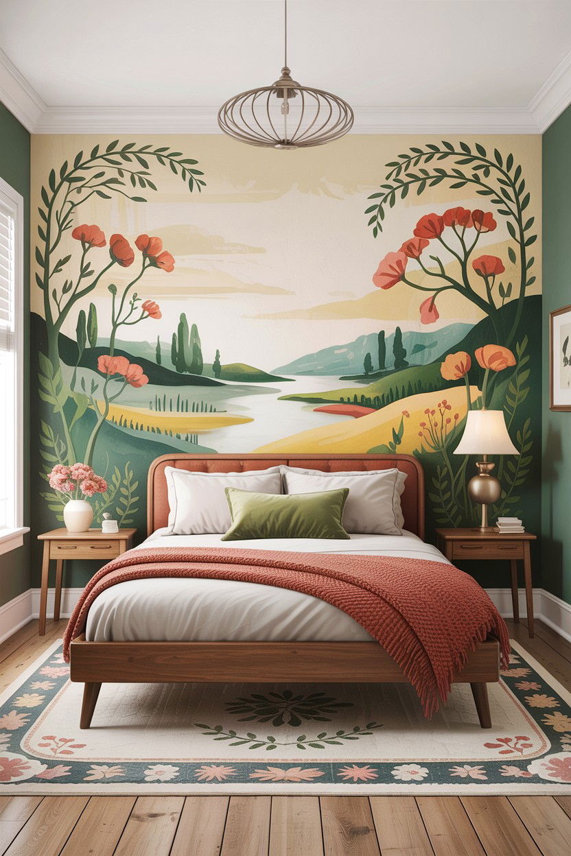 Hand Painted Mural Bedroom - 30 handcrafted bedroom ideas