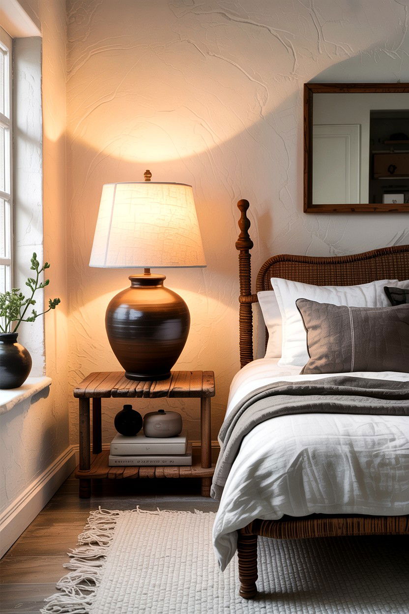 Hand Thrown Clay Lamp Bedroom - 30 handcrafted bedroom ideas