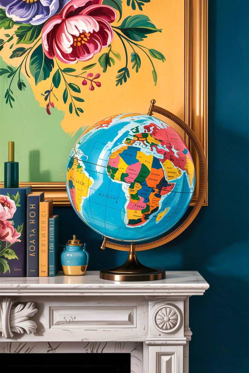 Hand painted globe - 30 living room globes