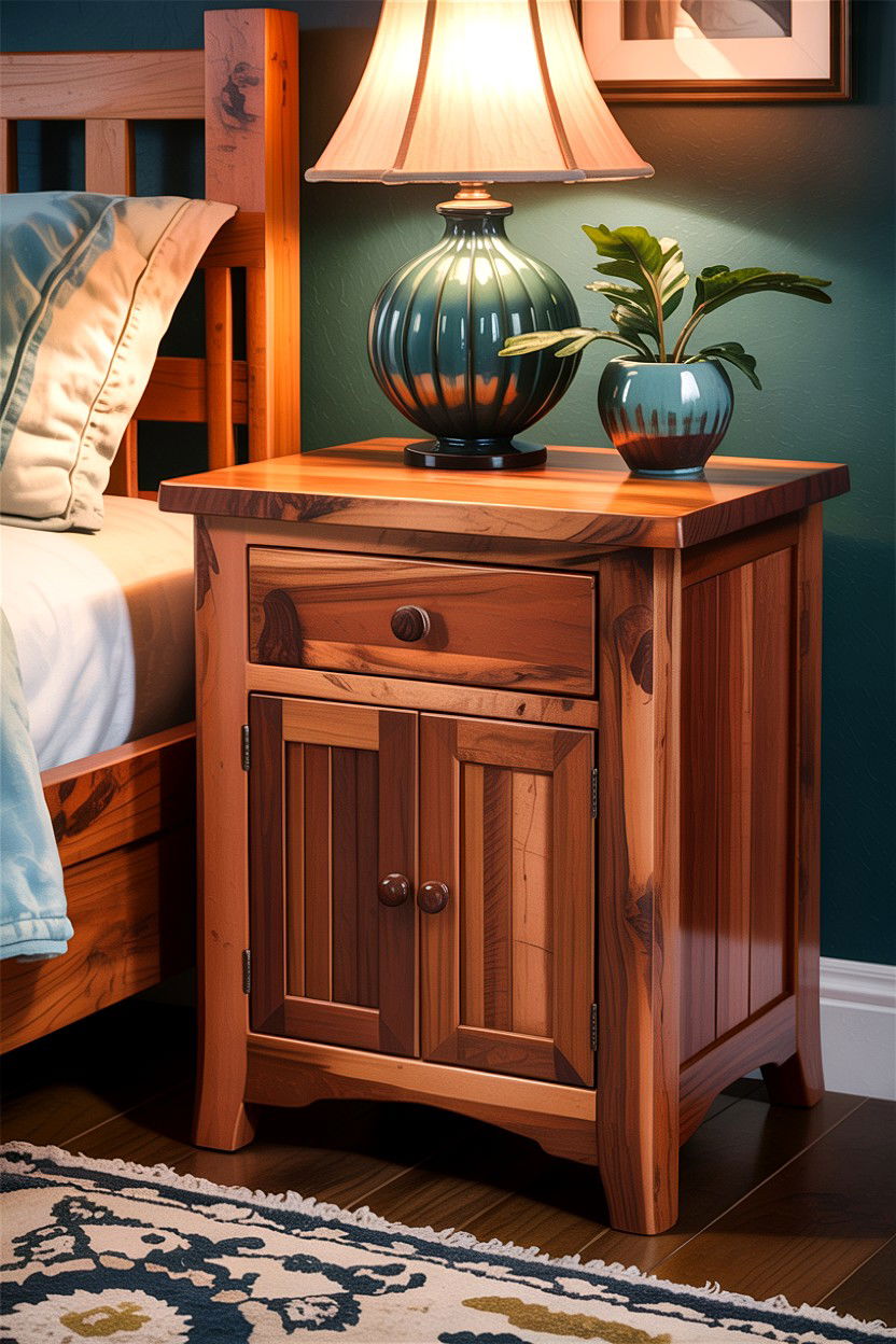 Handmade Wood Nightstand - 30 bedroom rustic nightstands