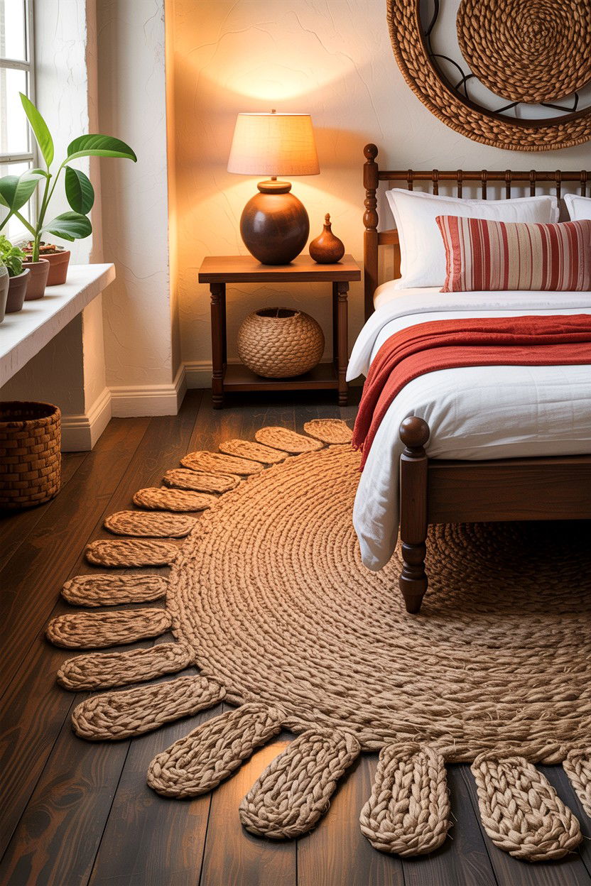 Handwoven Jute Rug - 30 bedroom jute rugs