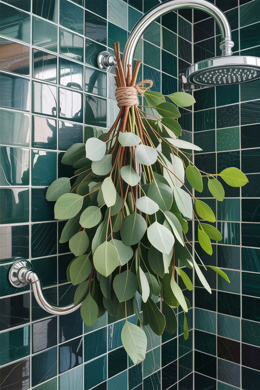Hanging Eucalyptus Bunch - 30 bathroom conversation starter ideas