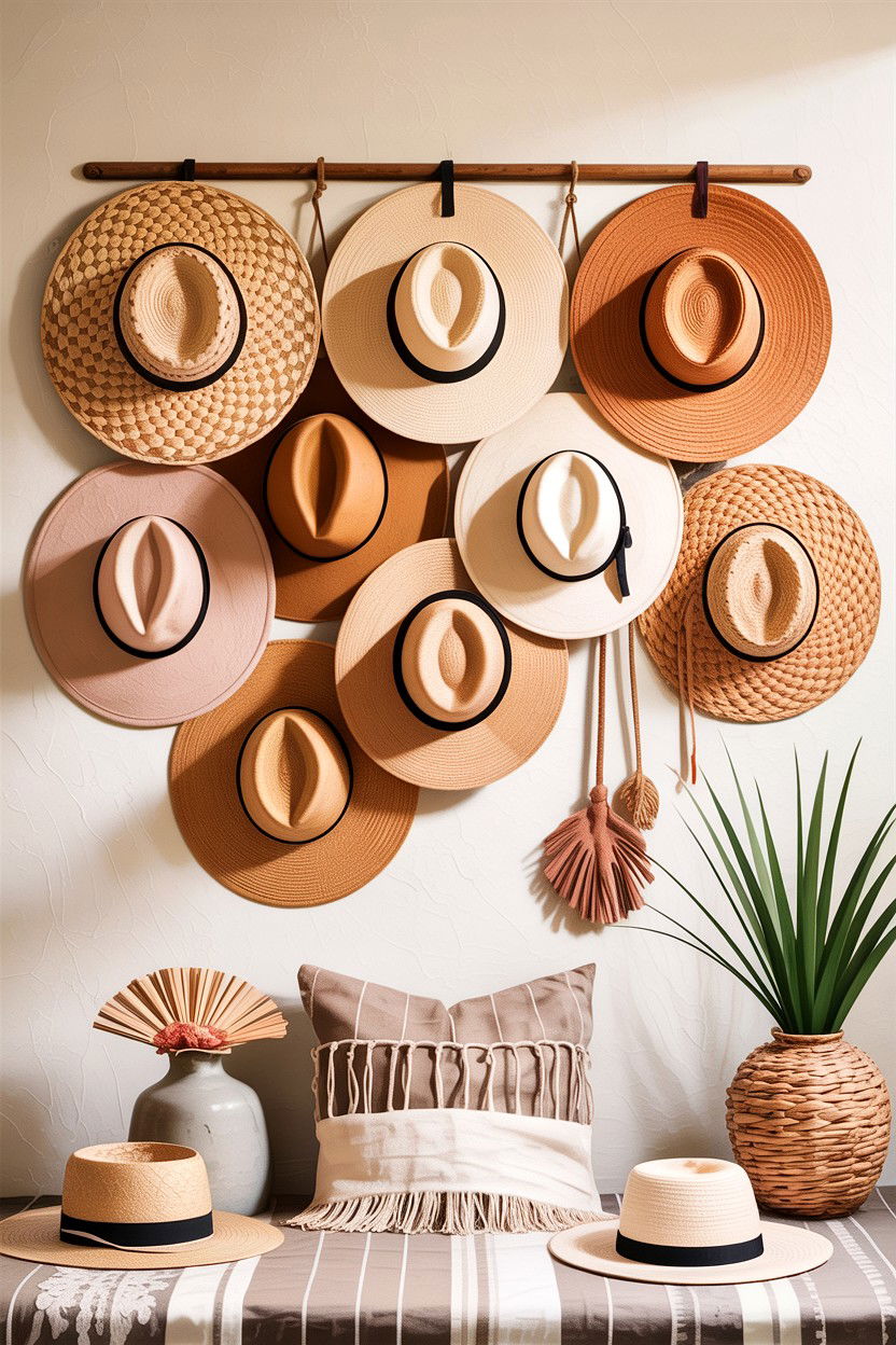 Hanging Hat Rack - 30 bedroom collection display ideas