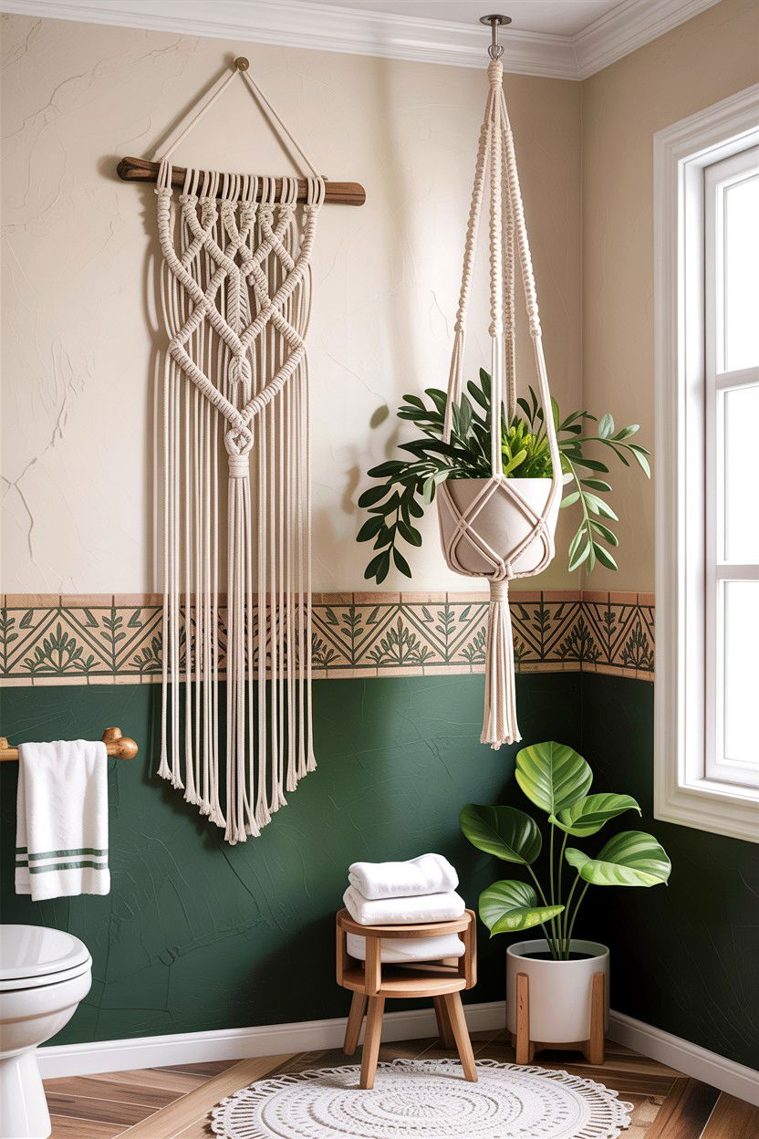 Hanging Macrame Bathroom Decor - 30 desert bathroom ideas