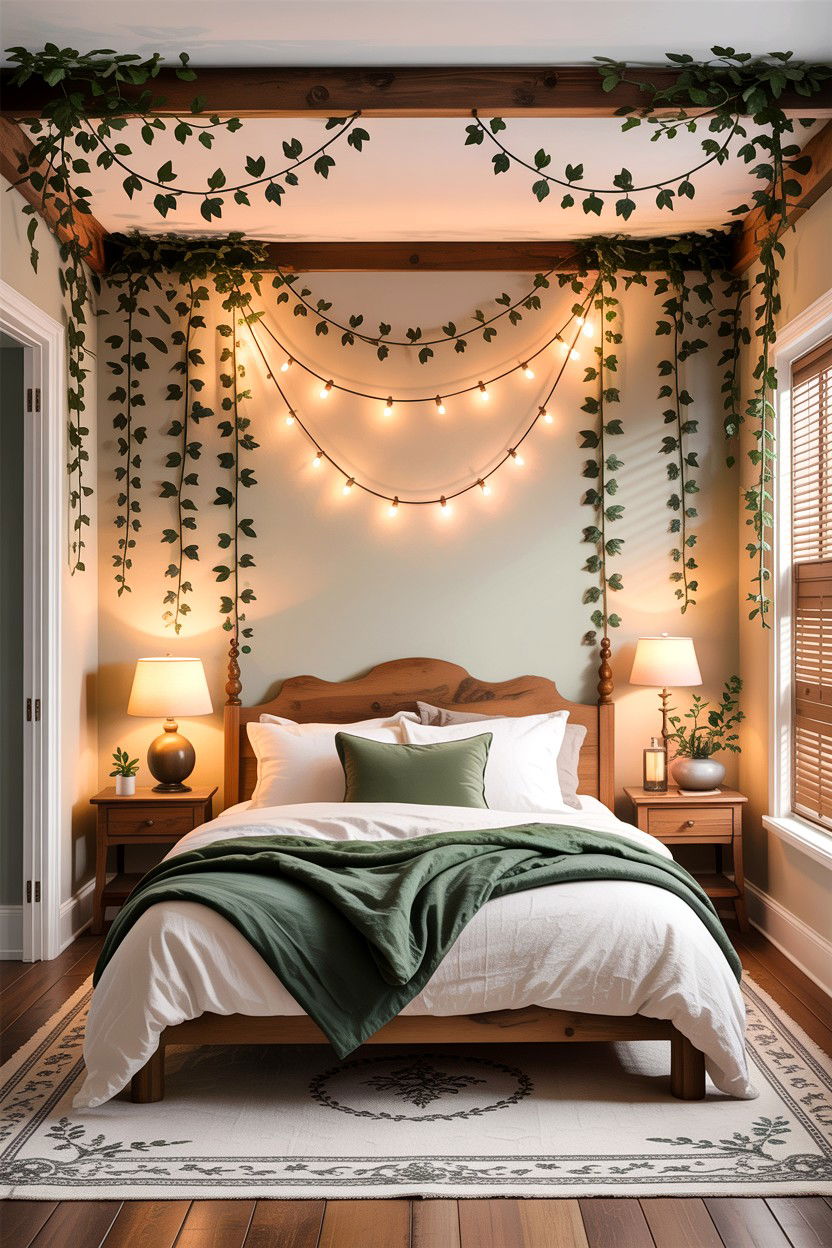Hanging Vine Bedroom - 30 kawaii bedroom ideas