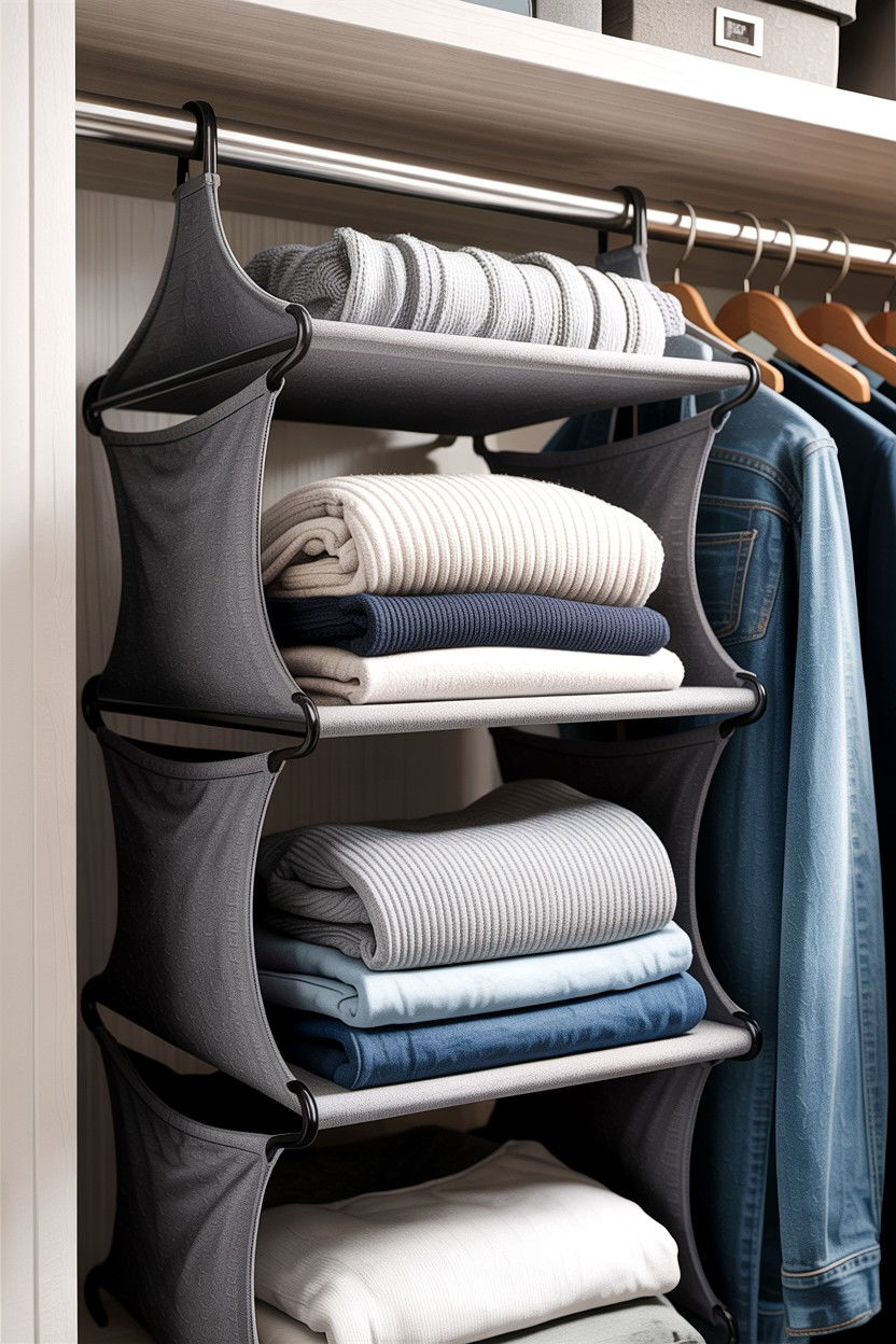 Hanging closet shelves - 30 bedroom hanging organizers