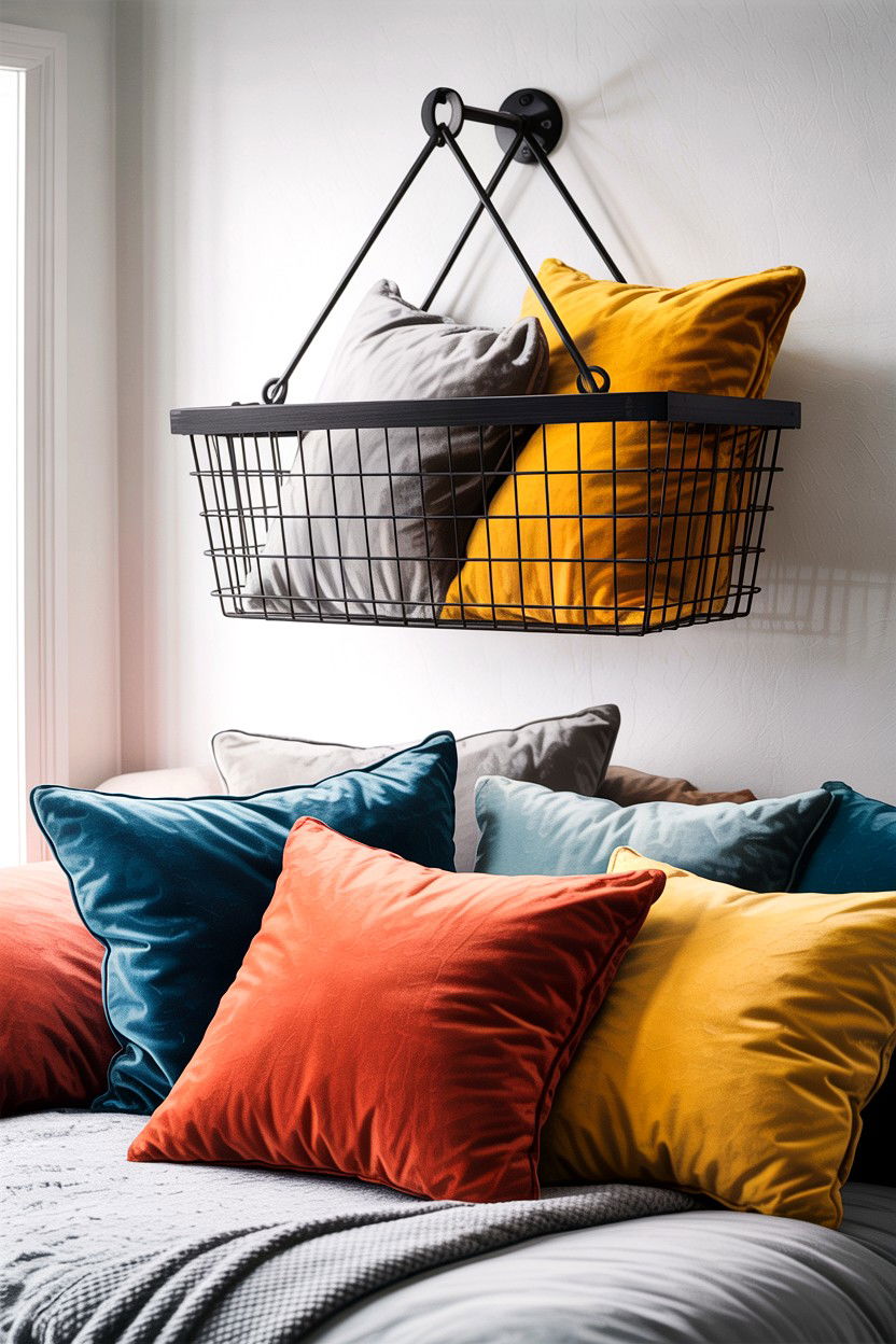 Hanging wire basket - 30 bedroom hanging organizers