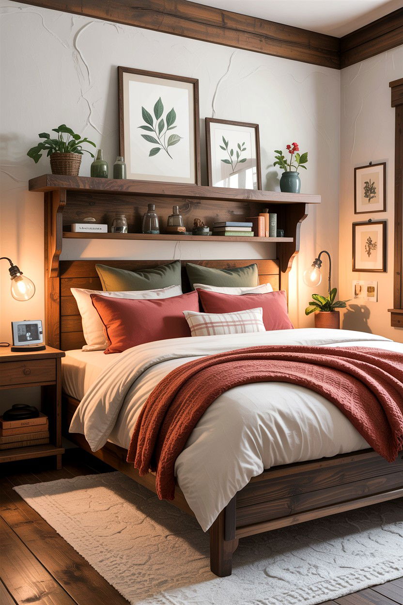 Headboard Storage Shelf - 30 bedroom book displays