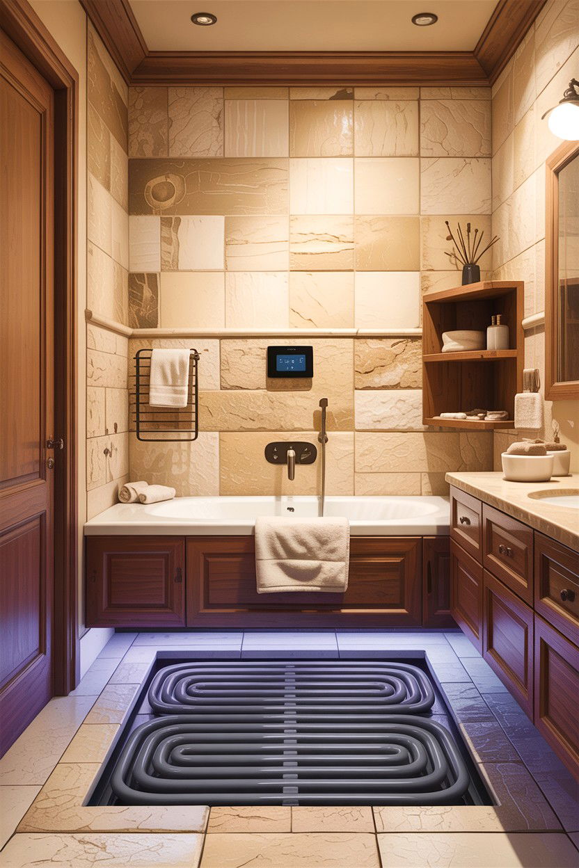 Heated floor system - 30 bathroom design rules