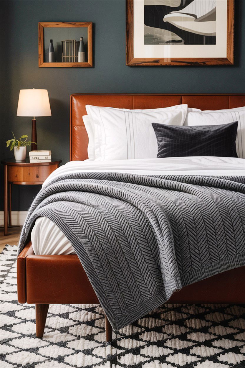 Herringbone Knit Blanket - 30 bedroom knit blankets