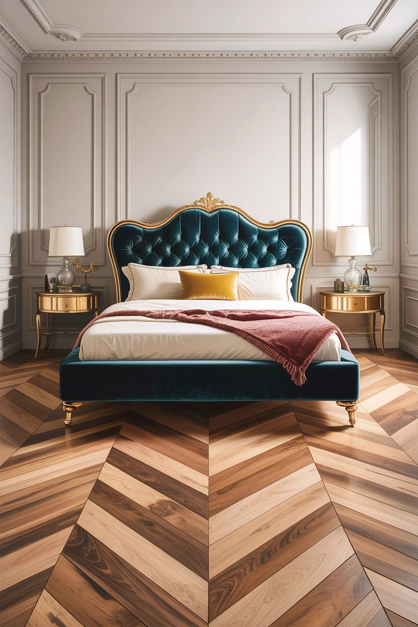 Herringbone Pattern Laminate Flooring - 30 bedroom laminate flooring ideas