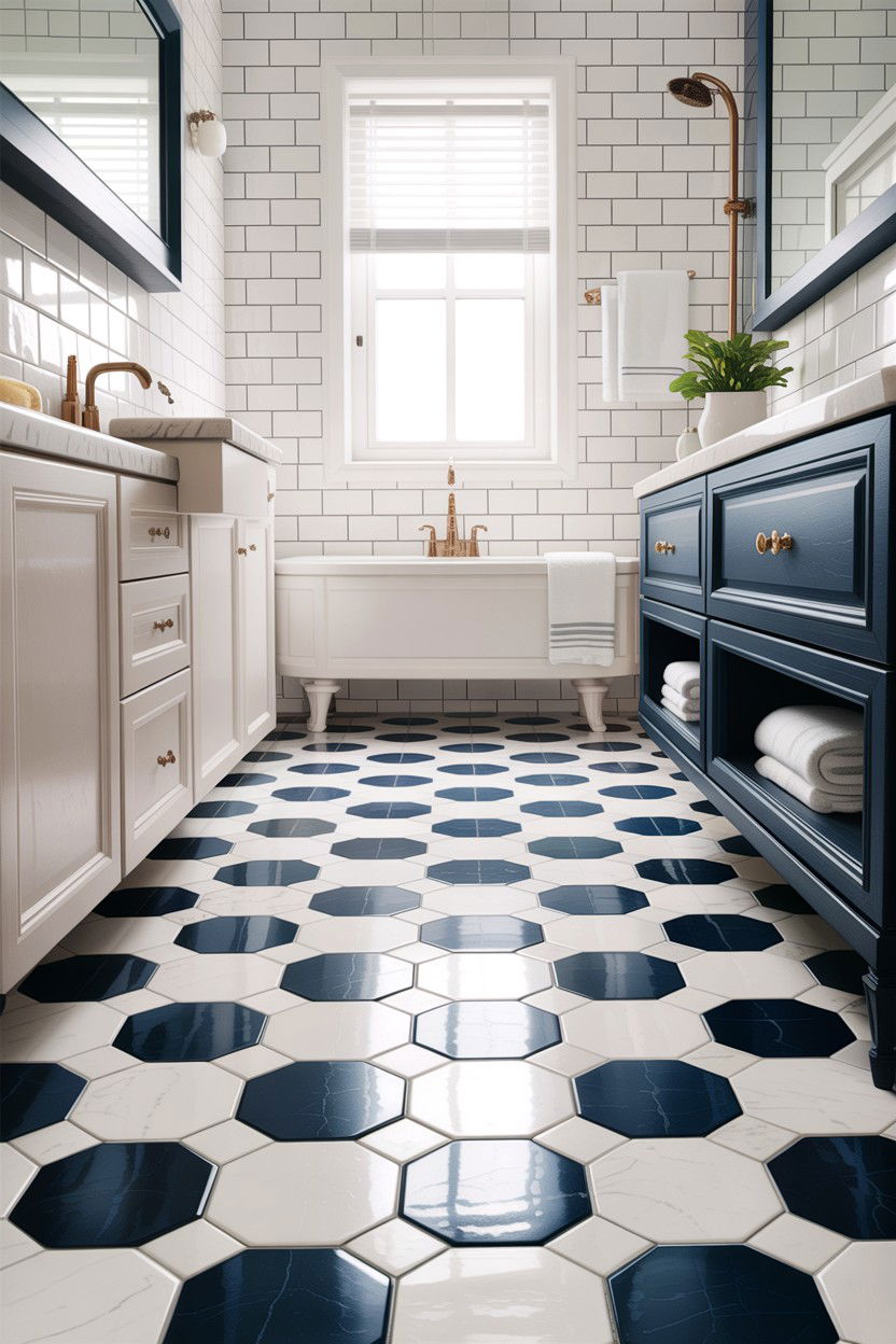 Hexagon Floor Tile Pattern - 30 heated bathroom floor ideas