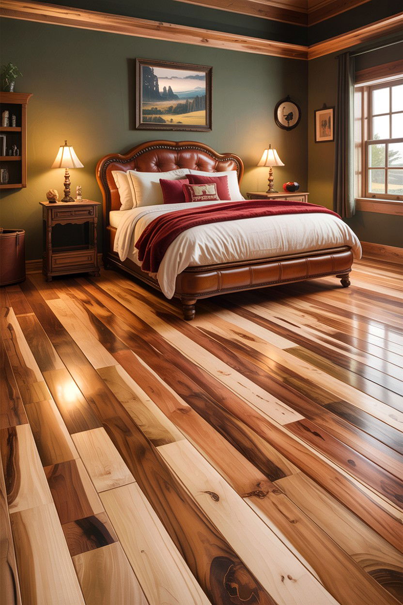 Hickory Wood Flooring - 30 bedroom floor ideas