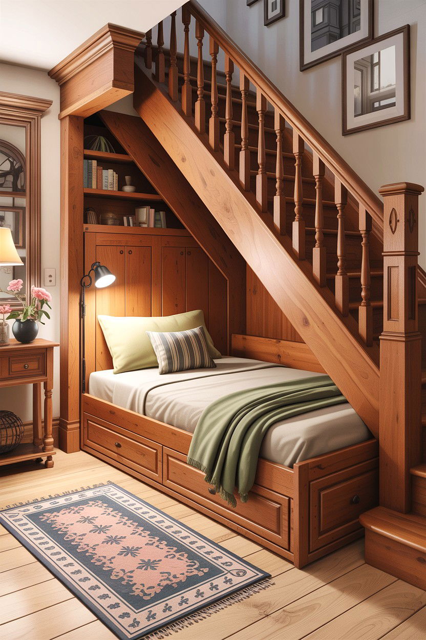 Hidden Bed Under Stairs - 30 bedroom hidden bed ideas