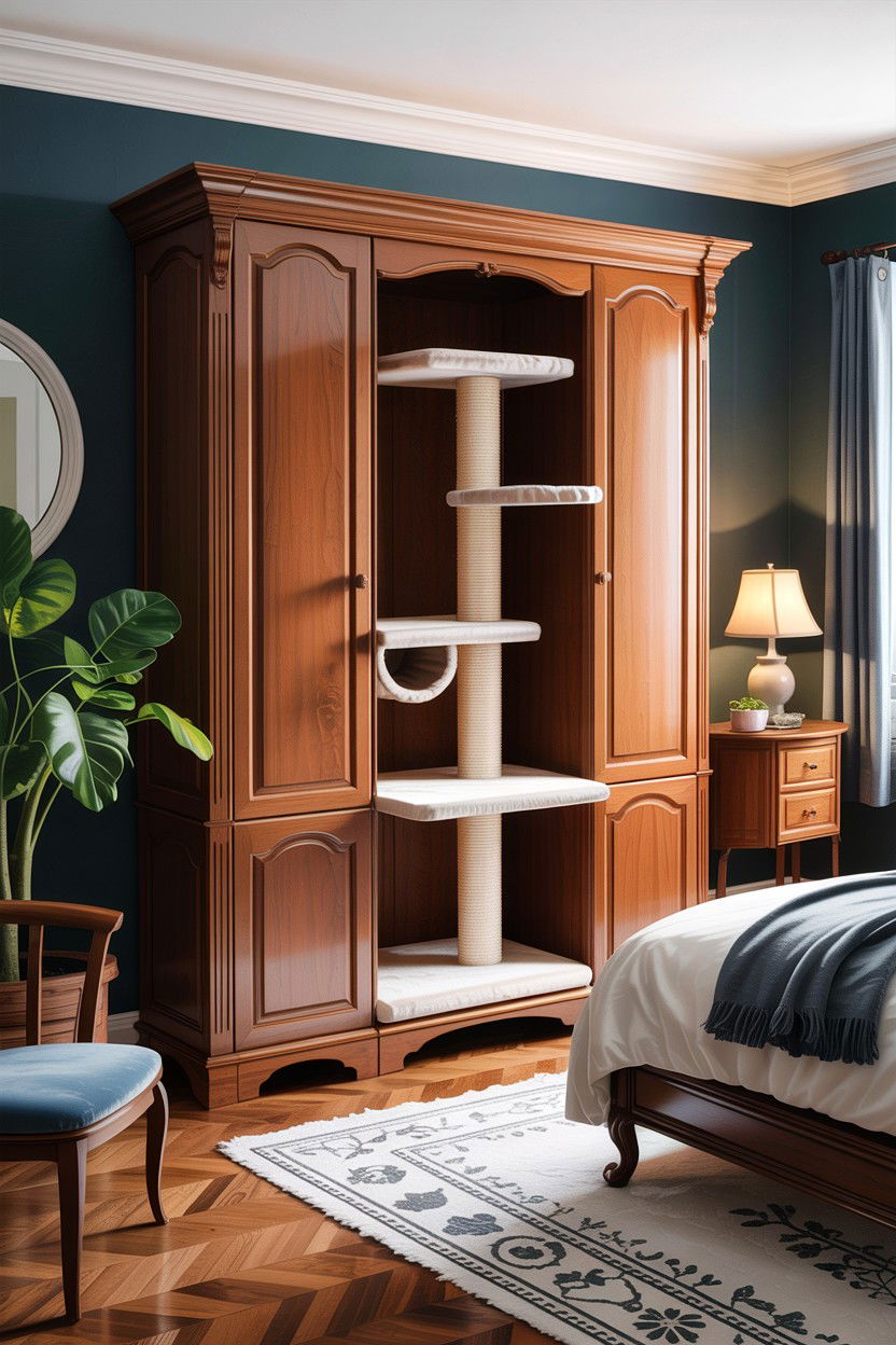 Hidden Cat Tree In Furniture - 30 cat tree bedroom ideas