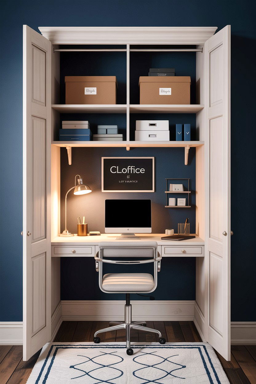 Hidden Closet Desk - 30 bedroom writing desks