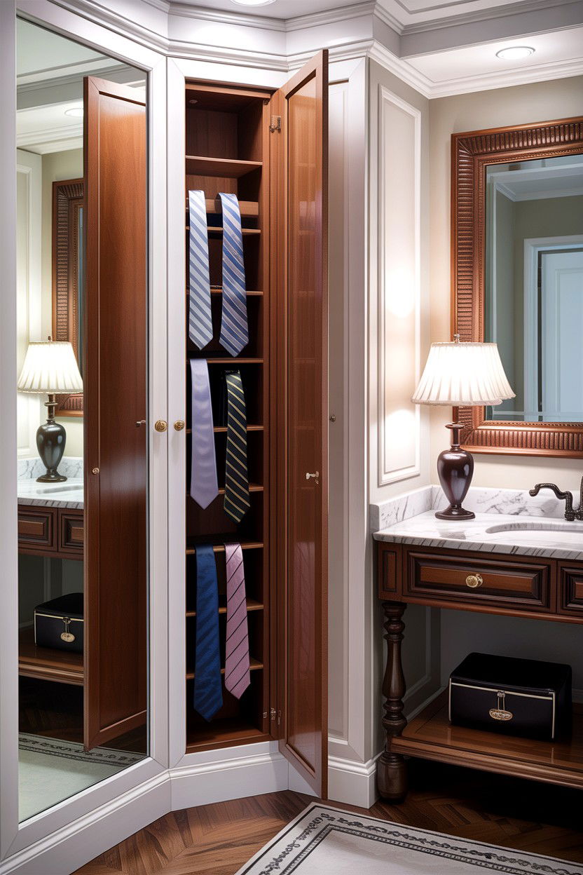 Hidden Tie Storage - 30 bedroom tie storage ideas