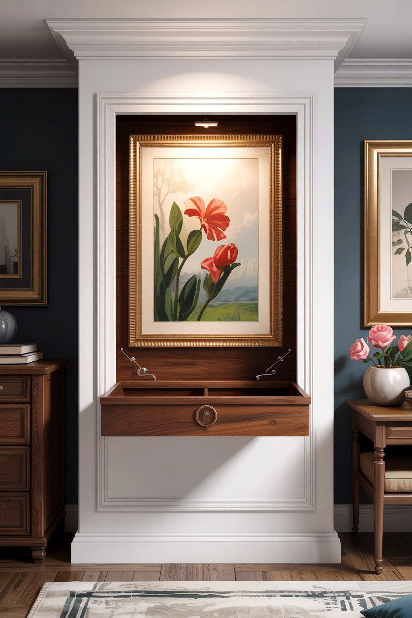 Hidden Wall Cabinet - 30 bathroom built-in storage ideas