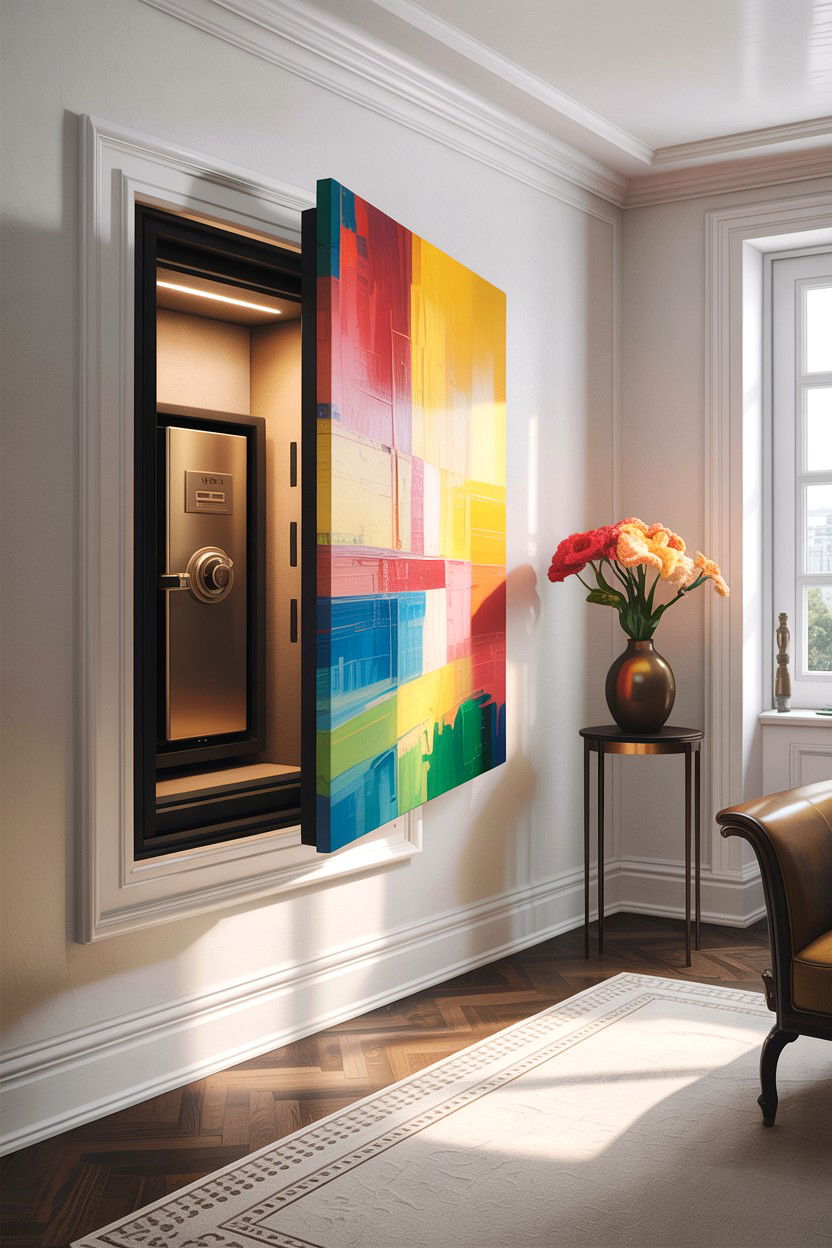 Hidden Wall Safe - 30 bedroom concealed storage ideas