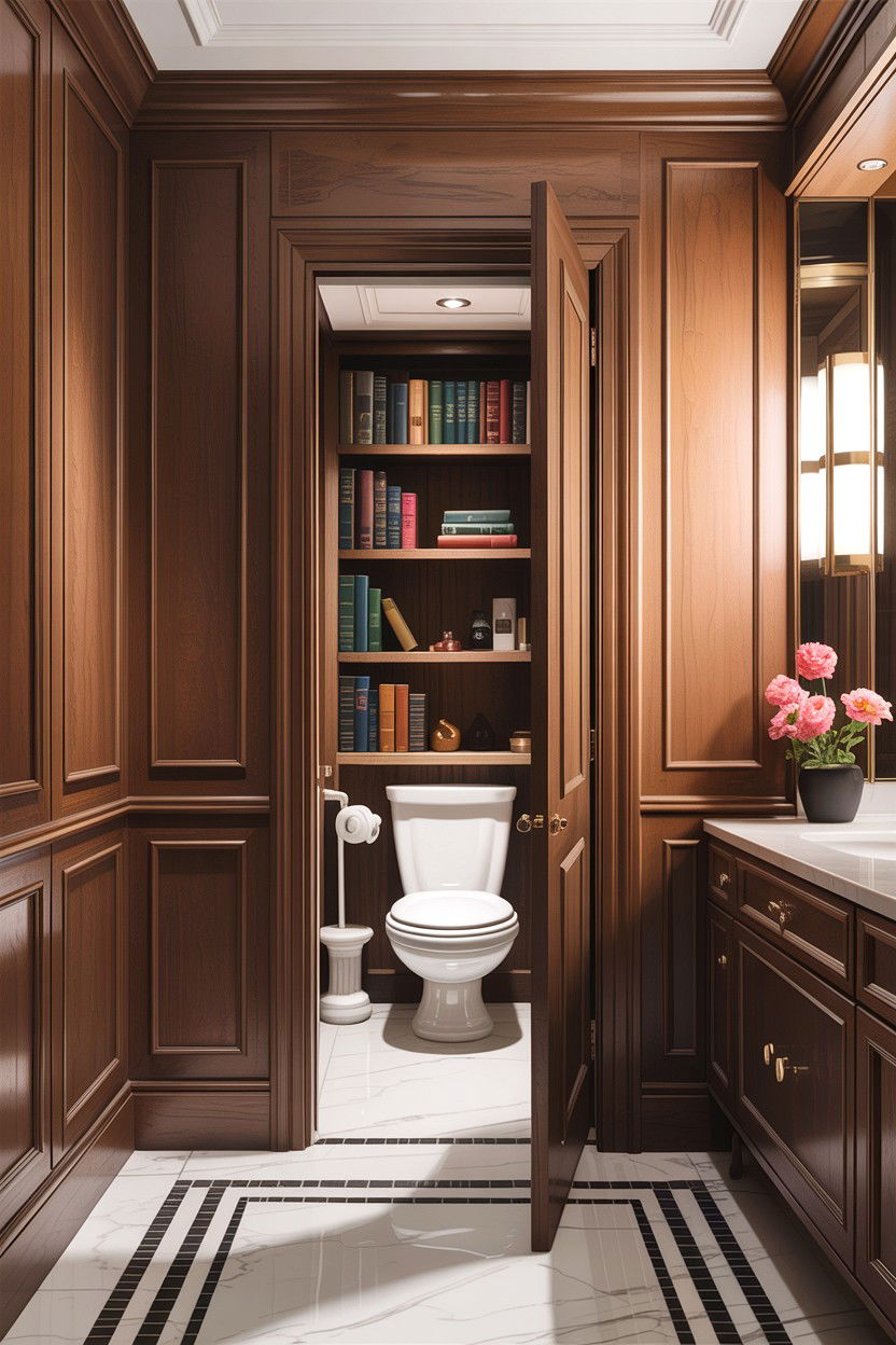 Hidden bathroom door - 30 bathroom door statement ideas