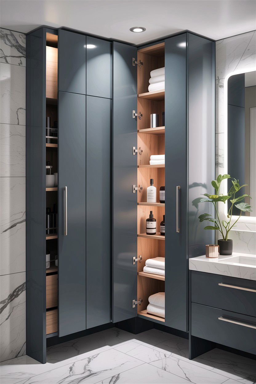 Hidden bathroom storage - 30 bathroom closet ideas