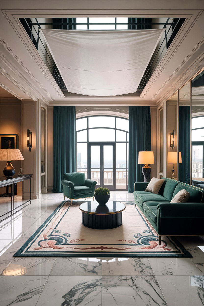 Hidden ceiling track curtain divider - 30 living room curtain dividers