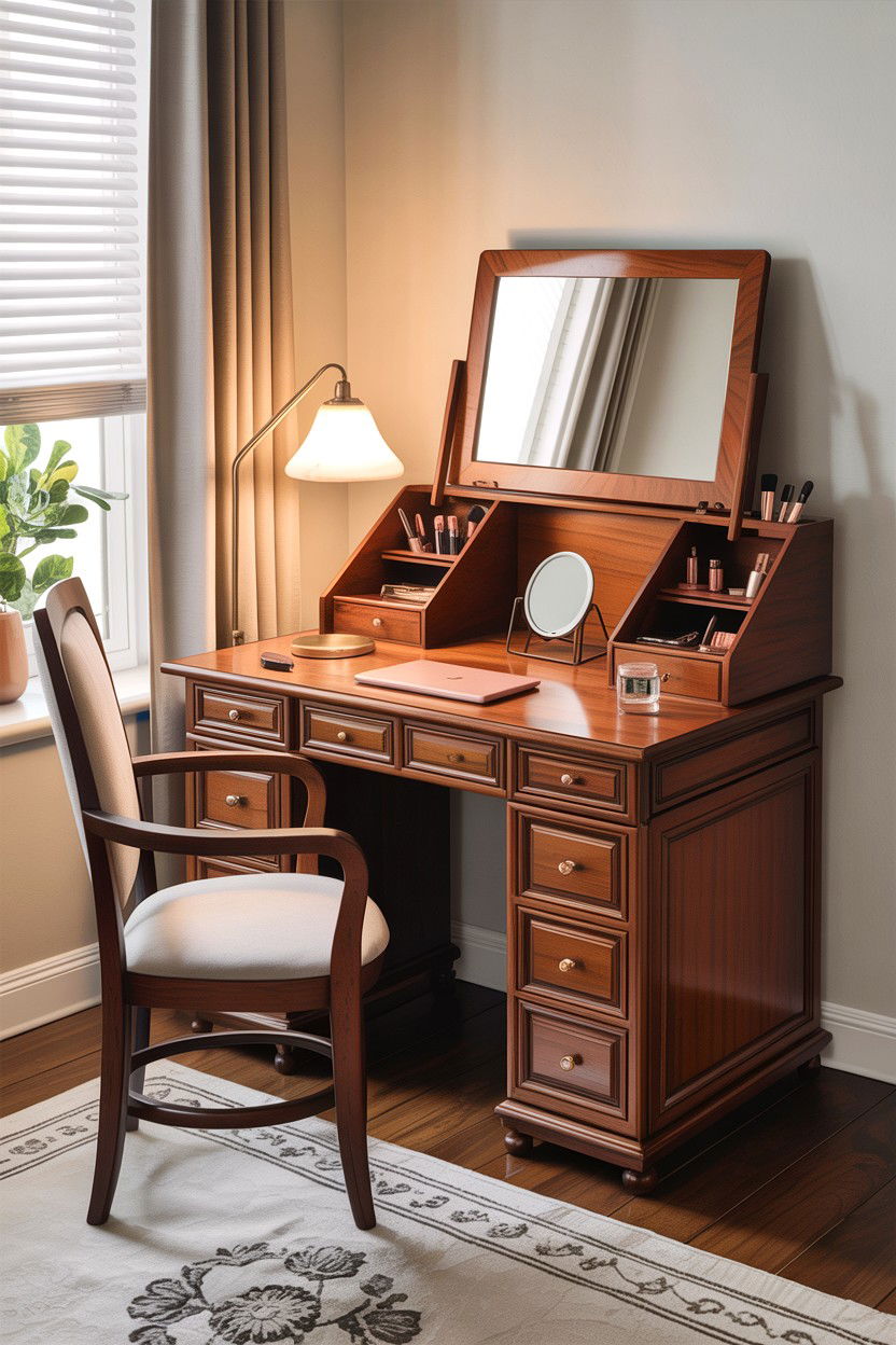 Hidden vanity desk - 30 bedroom vanity ideas