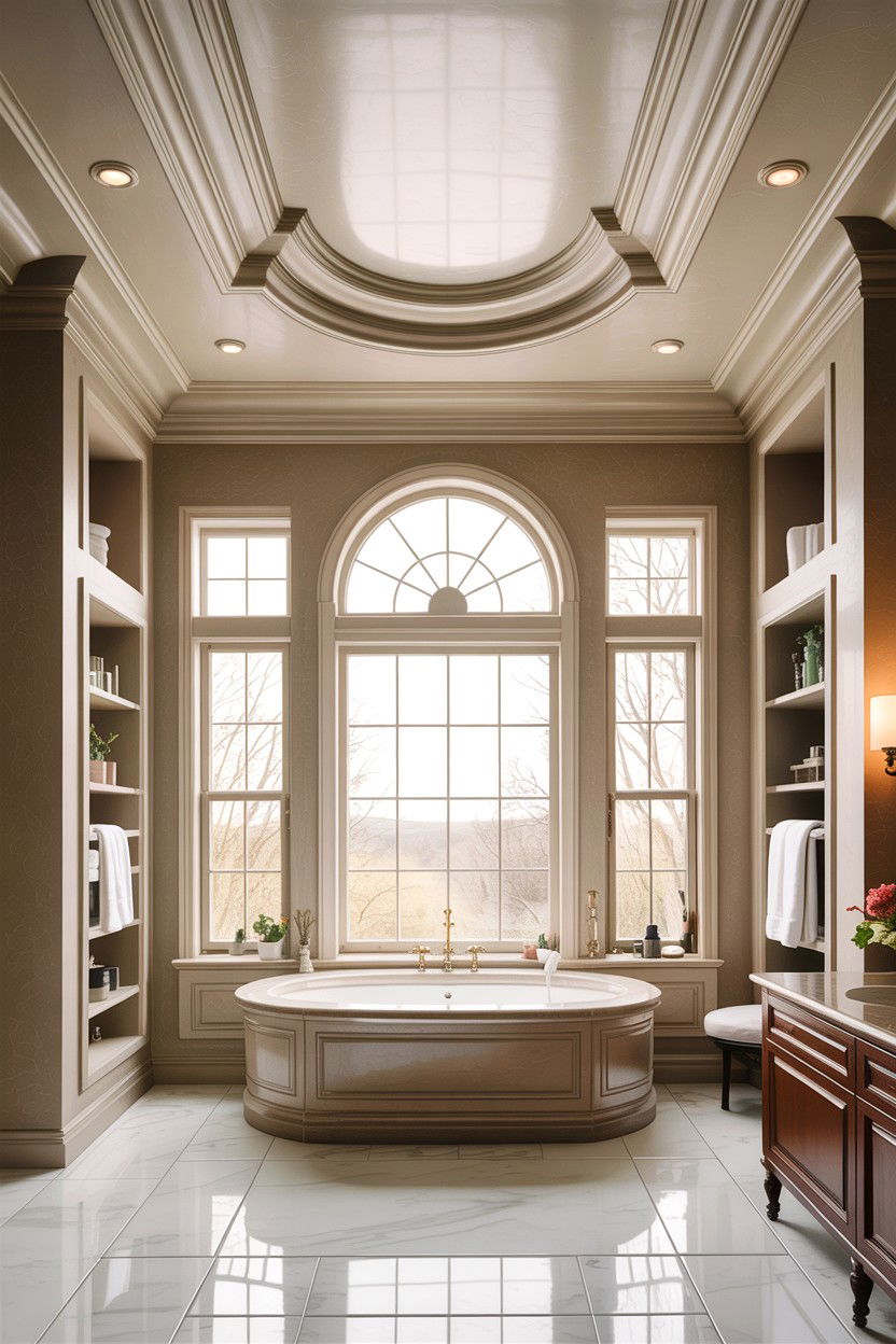 High Ceiling Bathroom Crown Molding - 30 bathroom crown molding ideas