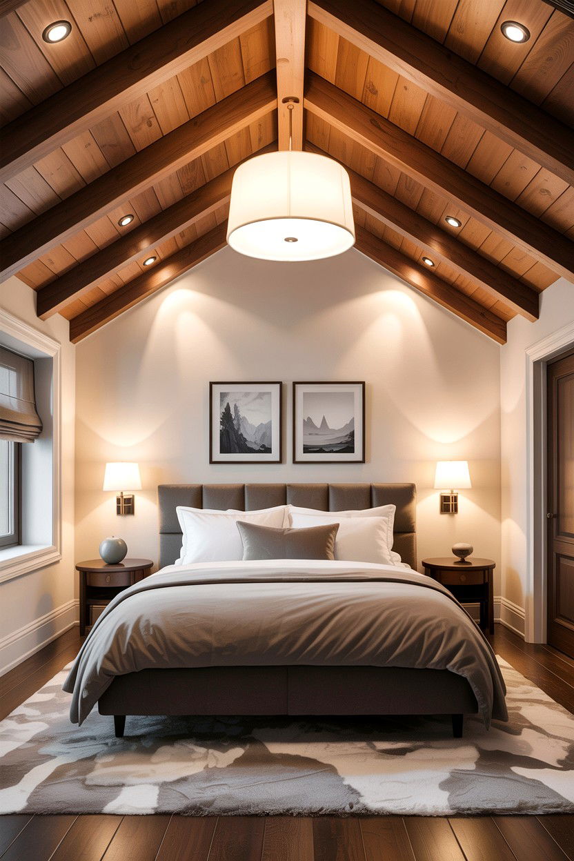 High Ceiling Bedroom Lighting - 30 bedroom vaulted ceiling ideas