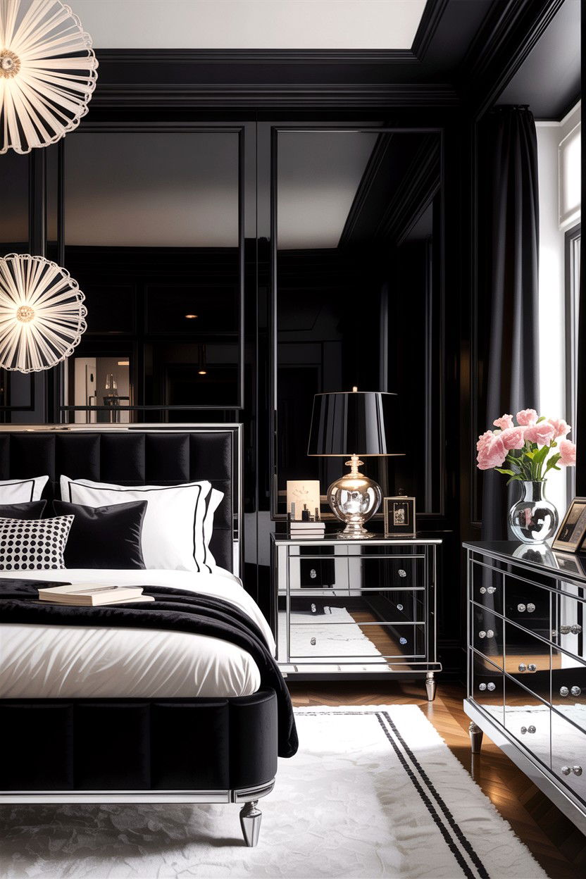 High Gloss Black Bedroom - 30 all black bedroom ideas