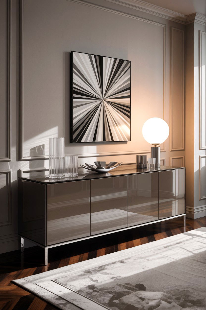 High Gloss Credenza - 30 living room credenza ideas