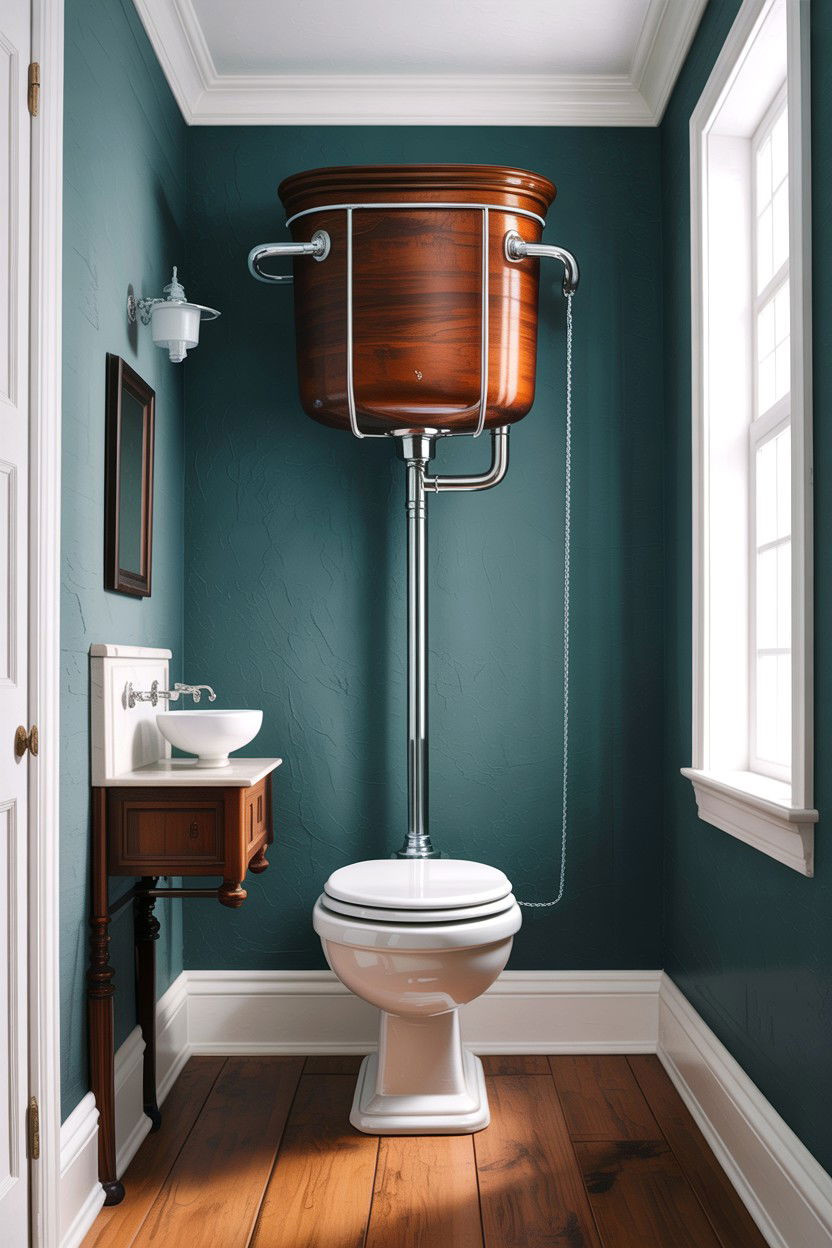 High Tank Pull Chain Toilet - 30 comfort height toilet ideas