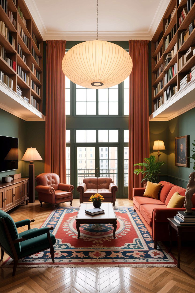 High ceiling living room - 30 apartment living room ideas