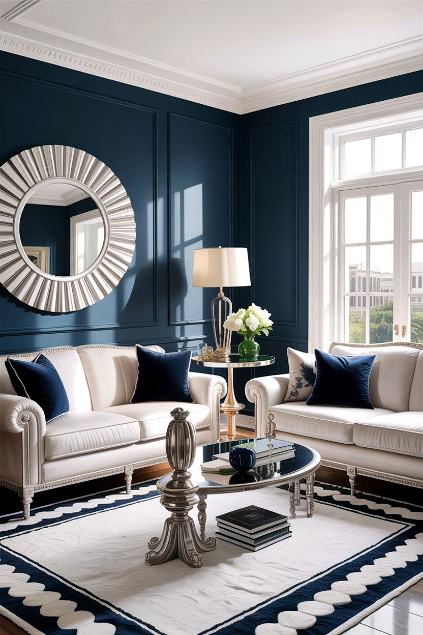 High contrast living room - 30 Hollywood regency living room ideas