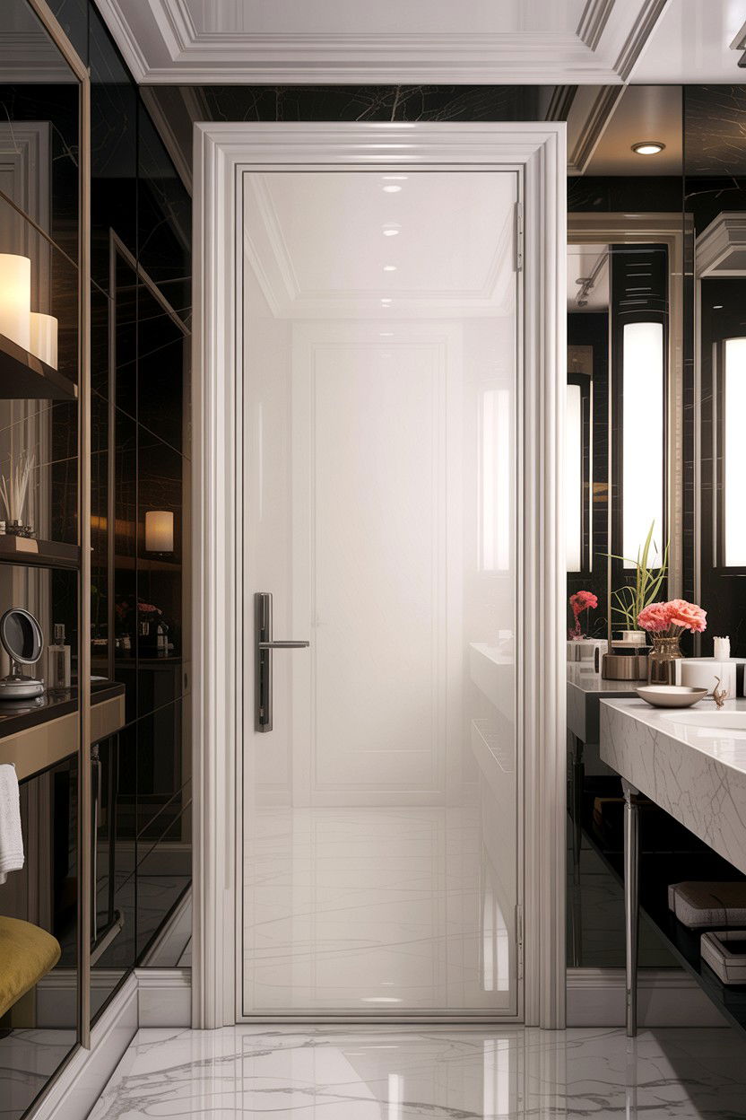 High gloss bathroom door - 30 bathroom door statement ideas