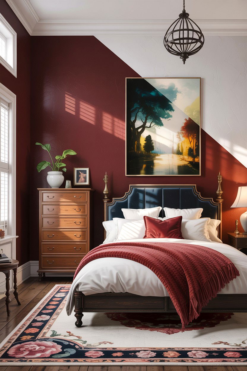 High split half painted wall - 30 bedroom half painted walls