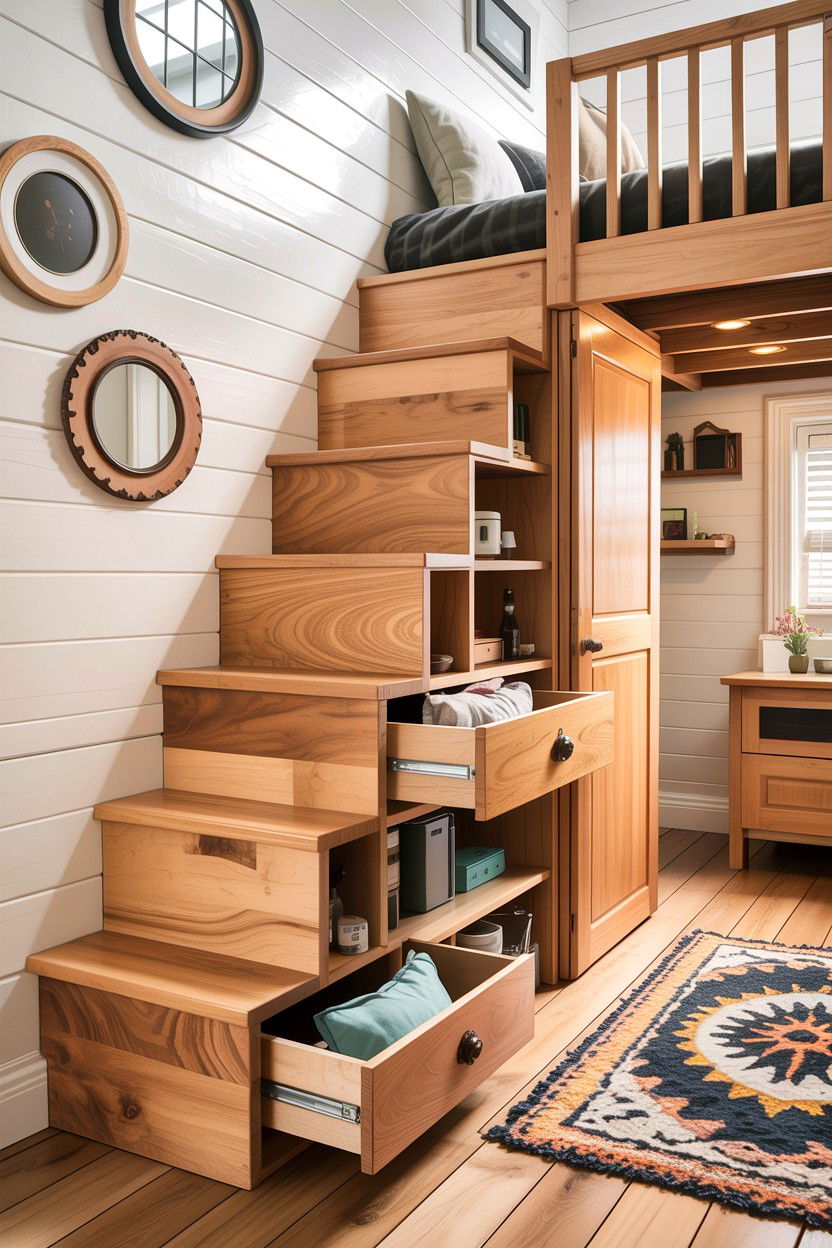 Hollow Staircase Step - 30 bedroom concealed storage ideas