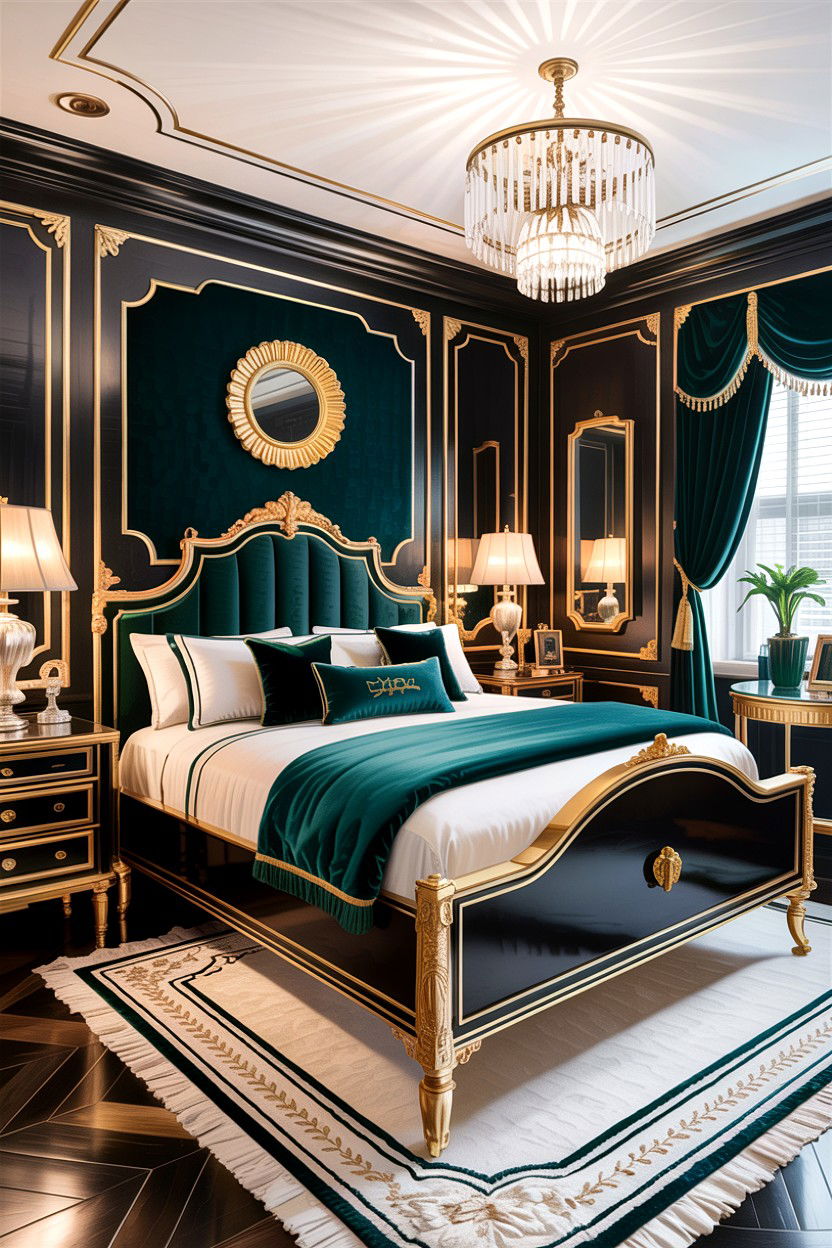 Hollywood Regency Bedroom - 30 bedroom aesthetic ideas