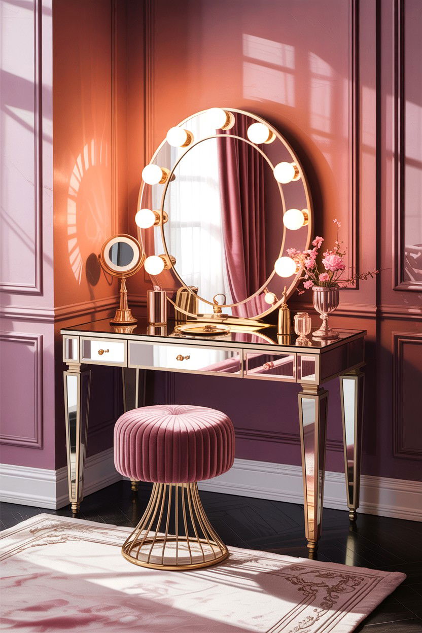 Hollywood regency vanity set - 30 bedroom vintage vanity ideas